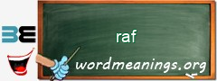 WordMeaning blackboard for raf